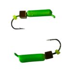 Мормишка Вольфрамова "Латишка" Гвоздик - З кубиком золото - Ø2,2 мм - 0,5 г - Зелений - Латвія