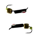 Мормишка Вольфрамова "Латишка" Гвоздик - З кубиком золото - Ø2,2 мм - 0,5 г - Чорний з біло-червоною точкою - Латвія