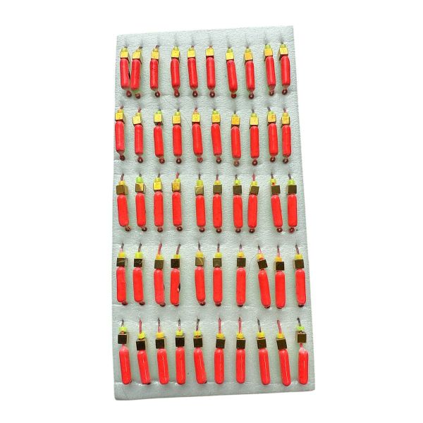 Мормишка Вольфрамова "Латишка" Гвоздик - З кубиком золото - Ø2,3 мм - 0,5 г - Червоно-зелений - Латвія