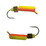 Мормишка Вольфрамова "Латишка" Гвоздик - З кубиком золото - Ø2,2 мм - 0,5 г - Жовто-червоний - Латвія