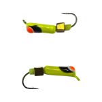 Мормишка Вольфрамова "Латишка" Гвоздик - З кубиком золото - Ø2,3 мм - 0,5 г - Жовтий з чорно-біло-червоною точкою - Латвія