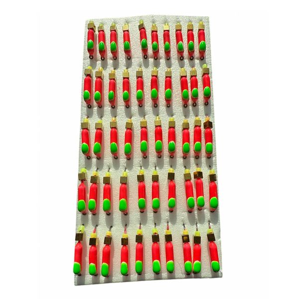 Мормишка Вольфрамова "Латишка" Гвоздик - З кубиком золото - Ø2,4 мм - 0,5 г - Червоний з біло-зеленою точкою - Латвія