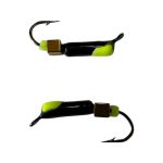 Мормишка Вольфрамова "Латишка" Гвоздик - З кубиком золото - Ø2,3 мм - 0,5 г - Чорно-зелений - Латвія