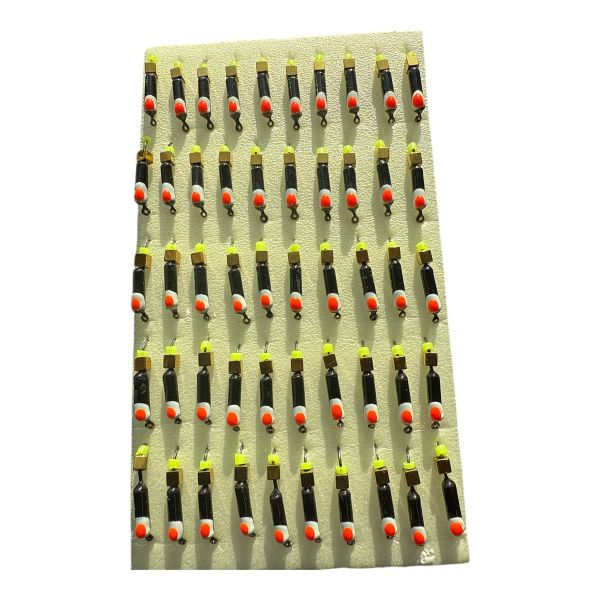 Мормишка Вольфрамова "Латишка" Гвоздик - З кубиком золото - Ø2,2 мм - 0,5 г - Чорний з біло-червоною точкою - Латвія