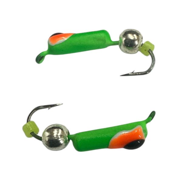 Мормишка Вольфрамова "Латишка" Гвоздик - З кулькою срібло - Ø2,2 мм - 0,5 г - Зелений - Латвія