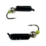 Мормишка Вольфрамова "Латишка" Гвоздик - З кулькою срібло - Ø2,7 мм - 0,7 г - Чорно-білий - Латвія