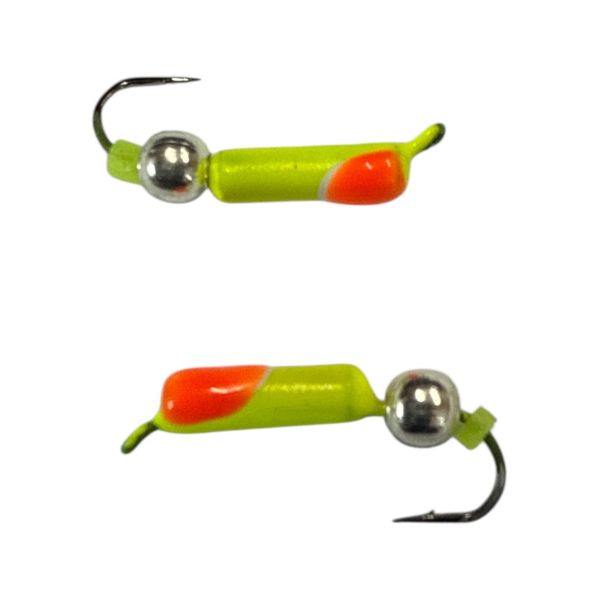 Мормишка Вольфрамова "Латишка" Гвоздик - З кулькою срібло - Ø2,3 мм - 0,5 г - Жовто-червоний - Латвія