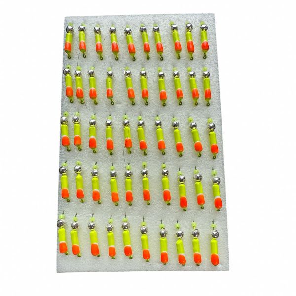 Мормишка Вольфрамова "Латишка" Гвоздик - З кулькою срібло - Ø2,3 мм - 0,5 г - Жовто-червоний - Латвія