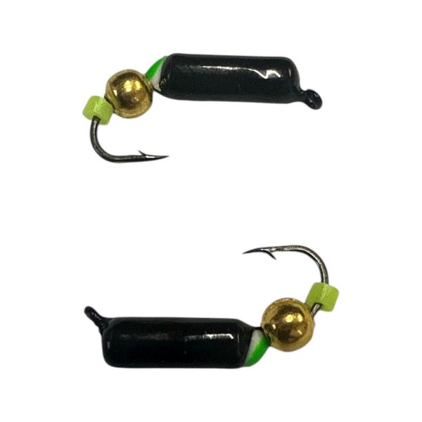 Мормишка Вольфрамова "Латишка" Гвоздик - З кулькою золото - Ø3 мм - 0,9 г - Чорний - Латвія