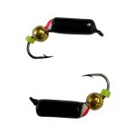 Мормишка Вольфрамова "Латишка" Гвоздик - З кулькою золото - Ø3 мм - 0,9 г - Чорний - Латвія