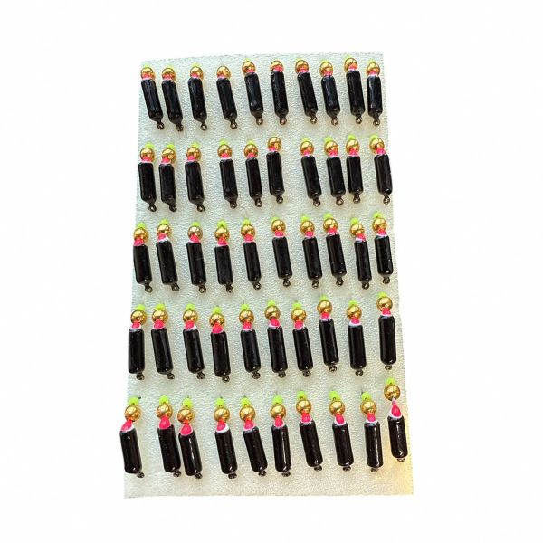 Мормишка Вольфрамова "Латишка" Гвоздик - З кулькою золото - Ø3 мм - 0,9 г - Чорний - Латвія