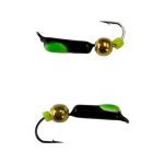 Мормишка Вольфрамова "Латишка" Гвоздик - З кулькою золото - Ø2,2 мм - 0,5 г - Чорно-зелений - Латвія