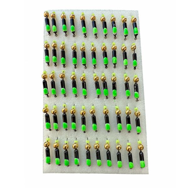 Мормишка Вольфрамова "Латишка" Гвоздик - З кулькою золото - Ø2,2 мм - 0,5 г - Чорно-зелений - Латвія