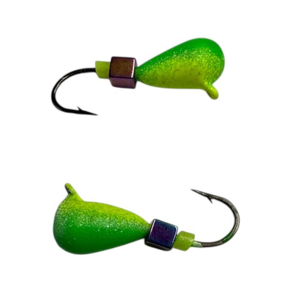 Мормышка Вольфрамовая "Латышка" Капля - С кубиком хамелеон - МК1095