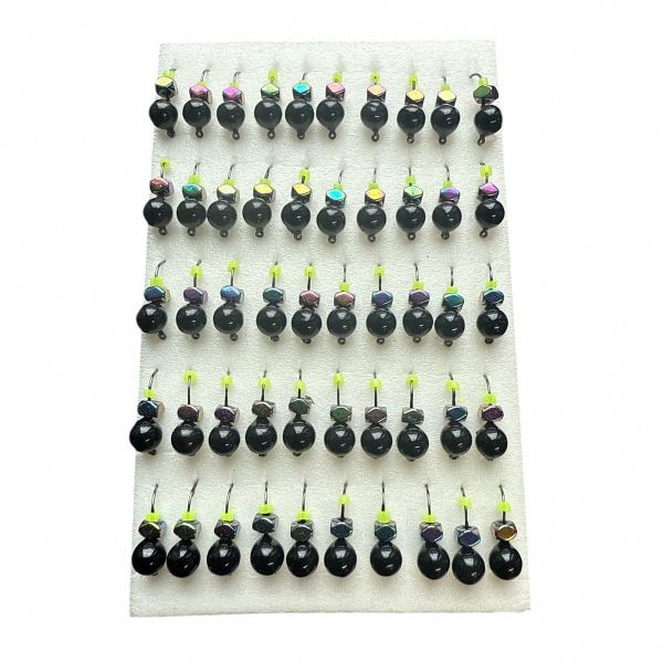 Мормышка Вольфрамовая "Латышка" Шар - С кубиком хамелеон - МК1053