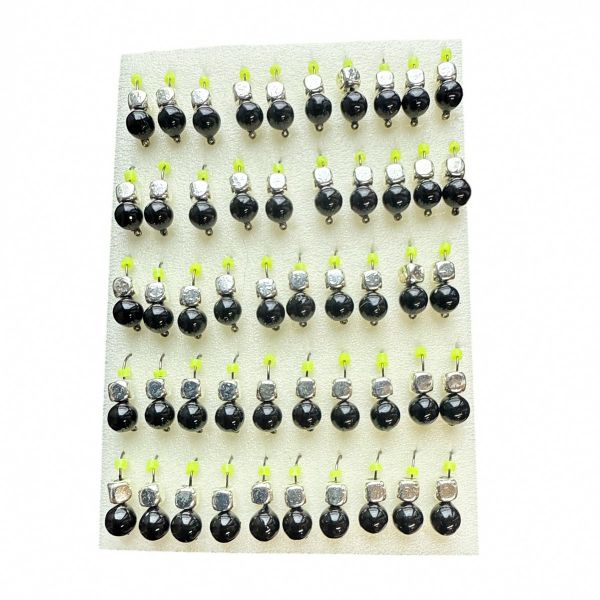 Мормышка Вольфрамовая "Латышка" Шар - С кубиком серебро - МК1076