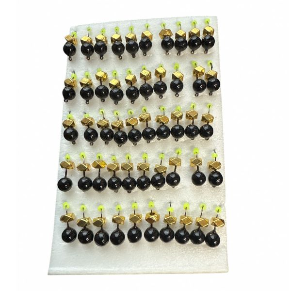 Мормышка Вольфрамовая "Латышка" Шар - С кубиком золото - МК1075