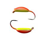 Мормишка Вольфрамова Володимирська Частка часнику - Фарбована - 2 мм - 0.3 г - Червоно-жовтий - Арт.638