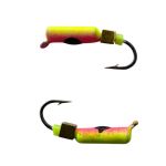 Мормишка Вольфрамова Володимирська Гвоздик - З кубиком золото - 3 мм - 0.5 г - Жовто-червоний з чорною точкою - Арт.594