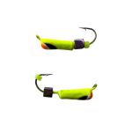 Мормишка Вольфрамова Володимирська Гвоздик - З кубиком хамелеон - 2.5 мм - 0.4 г - Жовтий з чорно-червоною точкою - Арт.616