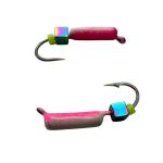 Мормишка Вольфрамова Володимирська Гвоздик - З кубиком хамелеон - 3 мм - 0.5 г - Фосфорно-рожевий - Арт.644