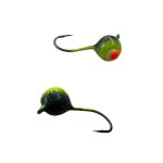 Мормишка Вольфрамова Володимирська Куля Гранений з кембриком - Фарбований з червоною точкою - 4 мм - 0.6 г - Чорно-жовтий - Арт.590