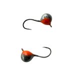 Мормишка Вольфрамова Володимирська Куля Гранена з кембриком - З вушком - 4 мм - 0.6 г - Срібло/Червоний - Арт.596