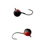 Мормишка Вольфрамова Володимирська Куля Гранений з кембриком - Фарбований - 4 мм - 0.7 г - Чорно-червоний - Арт.600