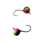 Мормишка Вольфрамова Володимирська Куля Гранена з кембриком - Фарбована - 4 мм - 0.6 г - Чорно-зелено-червоний - Арт.621