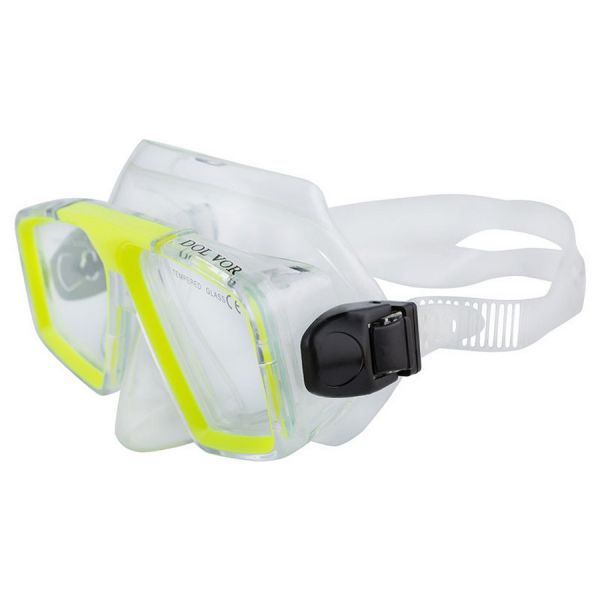 Комплект Dolvor: Маска для плавання M4204P + Трубка SN07P - Лимонний (Neon Yellow)