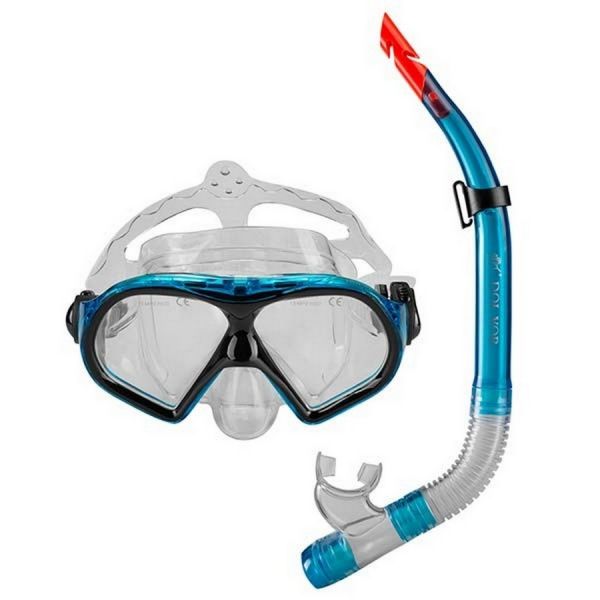 Комплект Dolvor: Маска для плавання M9510P + Трубка SN52P - Синій (Clear Aqua Blue)
