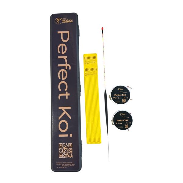 Набор оснастки Херабуна Perfect Koi (поплавок, 2 оснастки, крючки микс) - 6,3 м - 3.0#