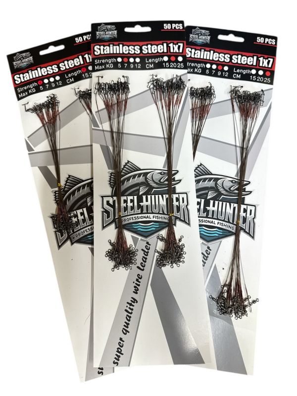 Набір повідців "Steel Hunter" Steinless steel - 20 см - Сталь - 50 шт/уп
