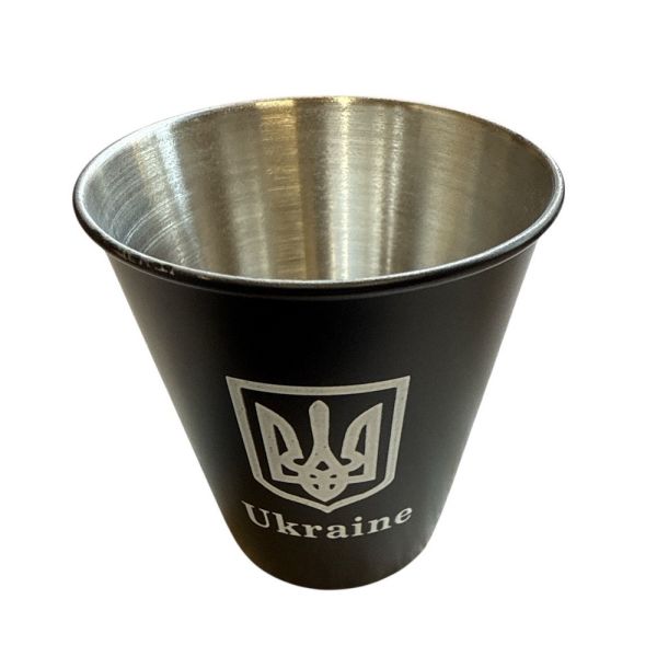 Набор стопок обтянутых кожей "Украина" - PM-20-6 - В кожаном чехле - 6 шт.