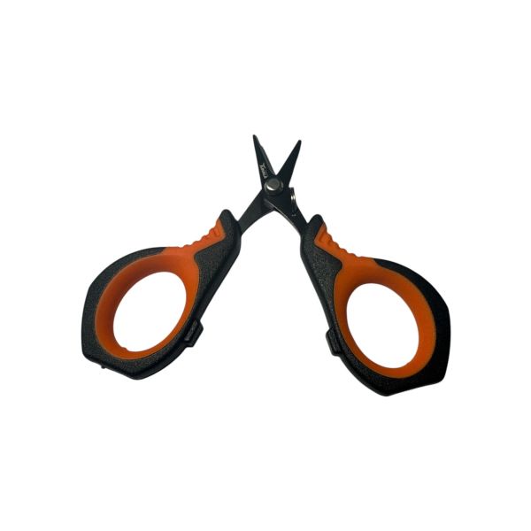 Ножиці рибальські Tunala - Чорно-помаранчеві (Black/Orange) - 9,2 см - 15 г - З прогумованими ручками