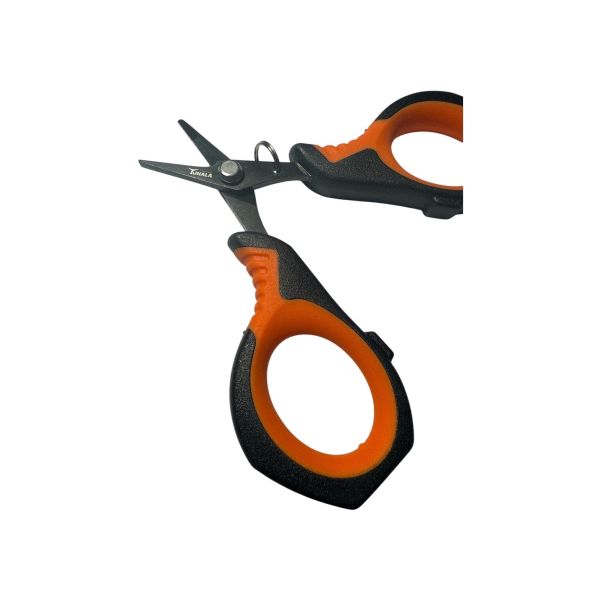 Ножиці рибальські Tunala - Чорно-помаранчеві (Black/Orange) - 9,2 см - 15 г - З прогумованими ручками