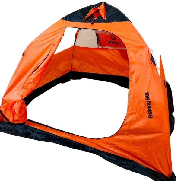Намет зимовий Fishing ROI Ice Fishing - 200x200x160 см - Помаранчевий/Білий/Коричневий