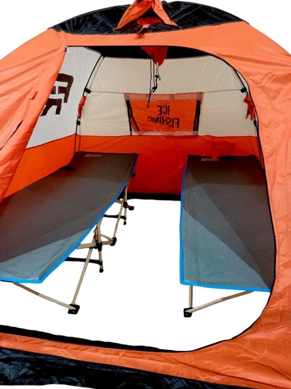 Намет зимовий Fishing ROI Ice Fishing - 200x200x160 см - Помаранчевий/Білий/Коричневий