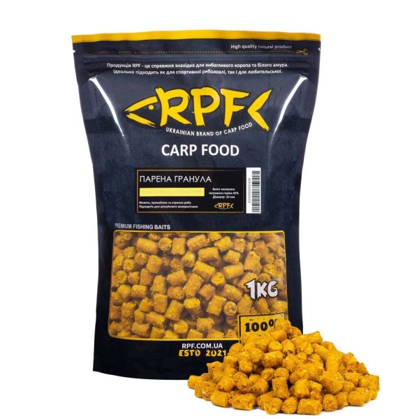 Пареная гранула RPF Ø10 мм - Кукуруза+Тигровый Орех - 45% Молотого Тигрового Ореха - 1 кг