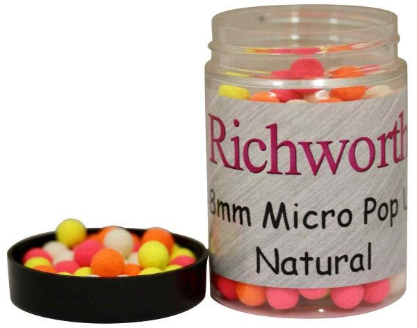 Плаваючі бойли Richworth Pop Ups Boilies - Micro 6-8 мм - 100 мл - Natural (Натурал)