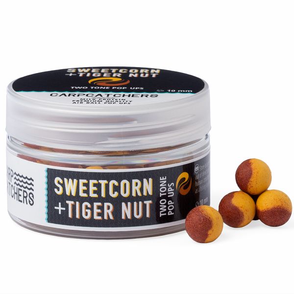 Бойлы Carp Catchers Pop Ups - Ø10 мм - Двухцветные - Sweetcorn and Tiger nut