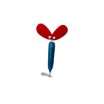 Поплавець зимовий Рибальська лавка - Квітка 2 пелюстки - 0,7 г - 25x7 мм - Синьо-червоний