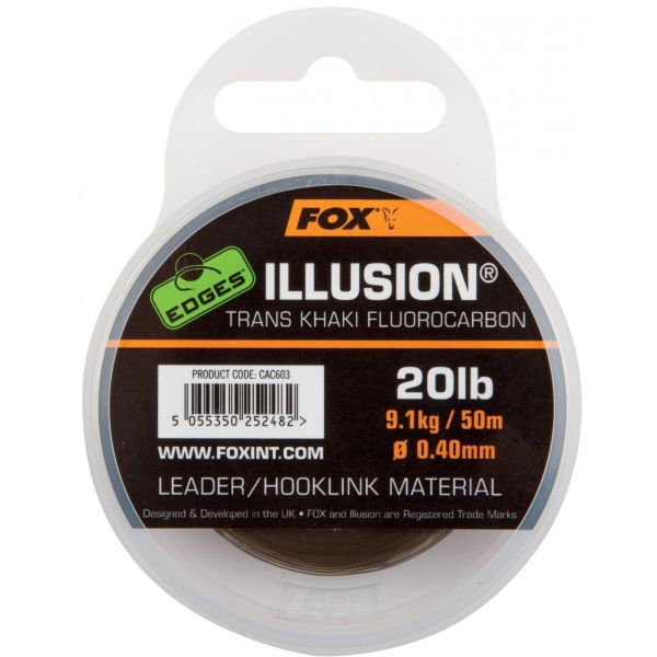 Поводочний матеріал флюорокарбоновий Fox Illusion Soft - Hooklink/Leader - Trans Khaki - 50 м