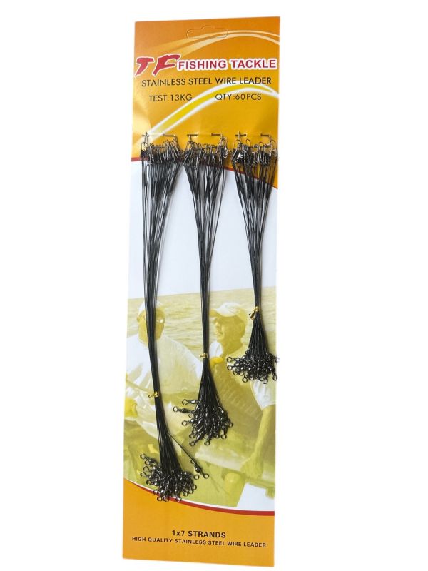 Поводок Fishing Tackle - Набор 20см/25см/30см - 60 шт/уп - Сталь - Чёрный