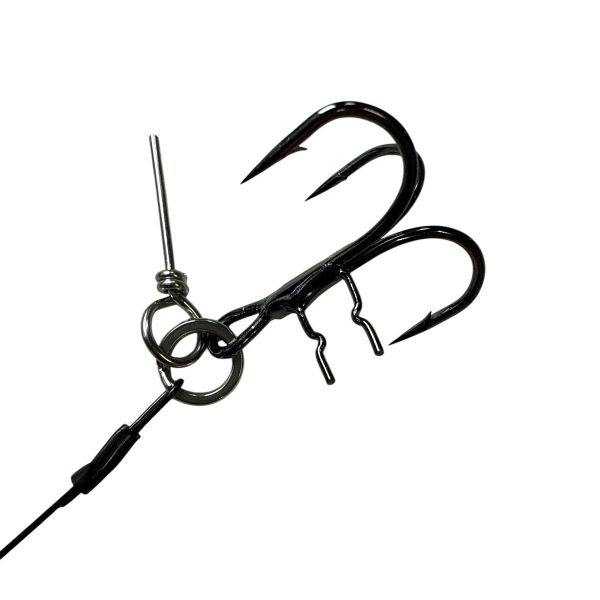Повідець Goss для оснастки силікону Stinger Rig 1x7 - 11,5 см - Трійник №1 - 15 кг - 1 шт.