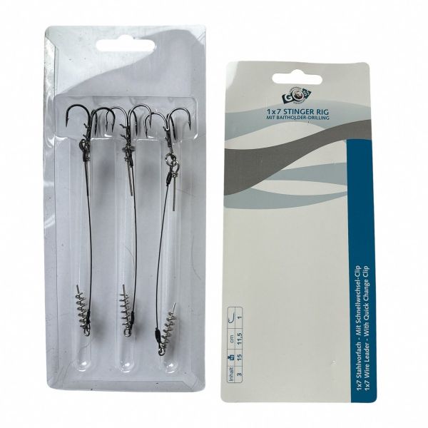 Повідець Goss для оснастки силікону Stinger Rig 1x7 - 11,5 см - Трійник №1 - 15 кг - 3 шт/уп