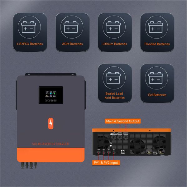 Инвертор автономный гибридный PowMr 10200W - С чистой синусоидой - Бесперебойник на весь дом - POW-HVM10.2M-48V - Китай