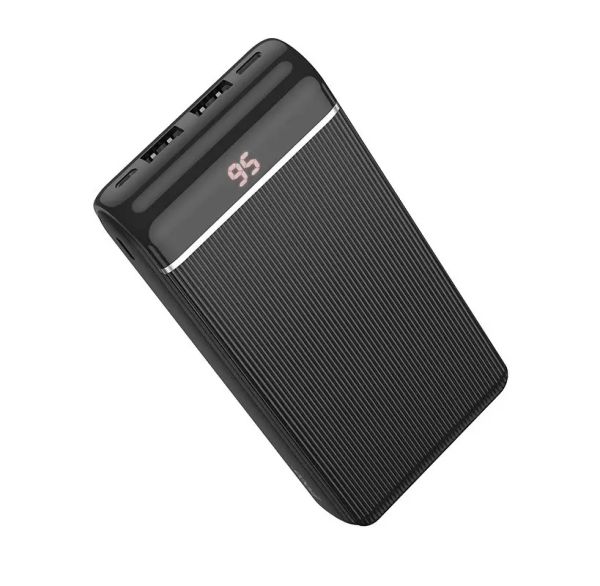 Повербанк (Power Bank) HOCO J59A - 20 000 mAh - LED цифровий дисплей - Чорний