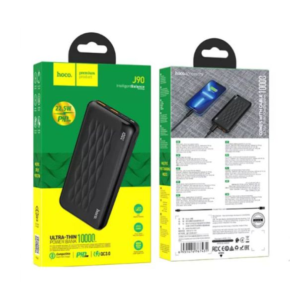 Повербанк (Power Bank) Hoco J90 - 10000 mAh - fully compatible Power Bank 22.5W+PD20W - Чорний