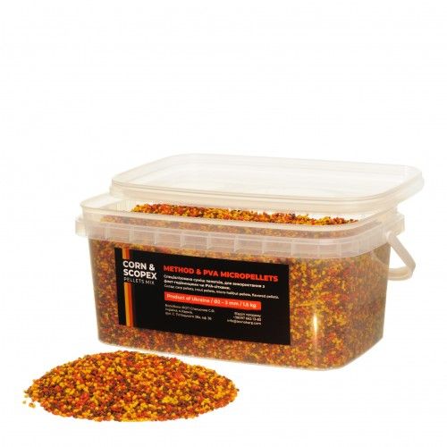 Прикормка Технокарп Method&PVA Micropellets Mix - Corn&Scopex - 1.5 кг